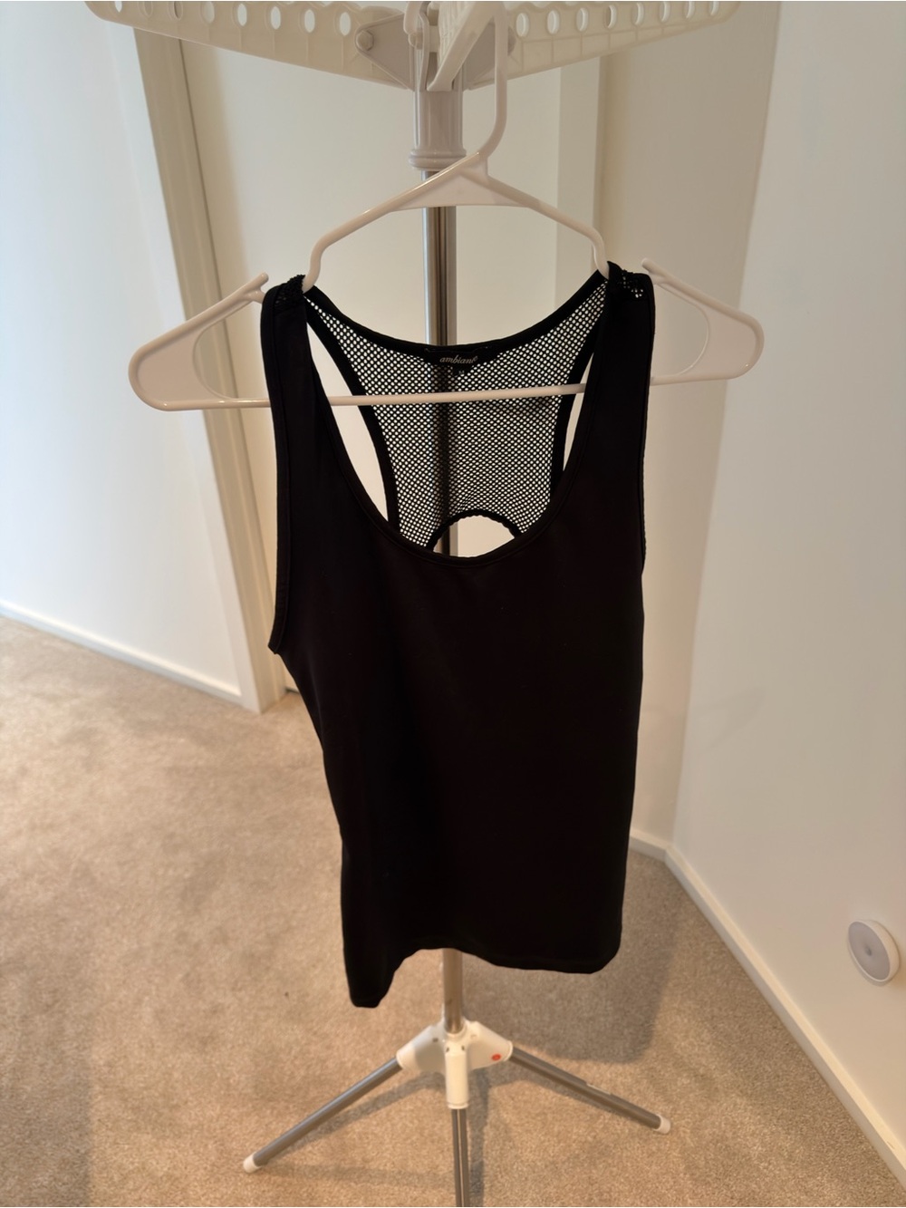 Black Racerback Mesh-Back Tank Top